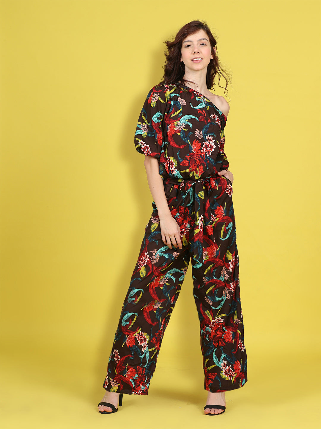 Cutiekins Stylish & Trendy Printed Jumpsuit for Kids -Coffee Brown & Multi