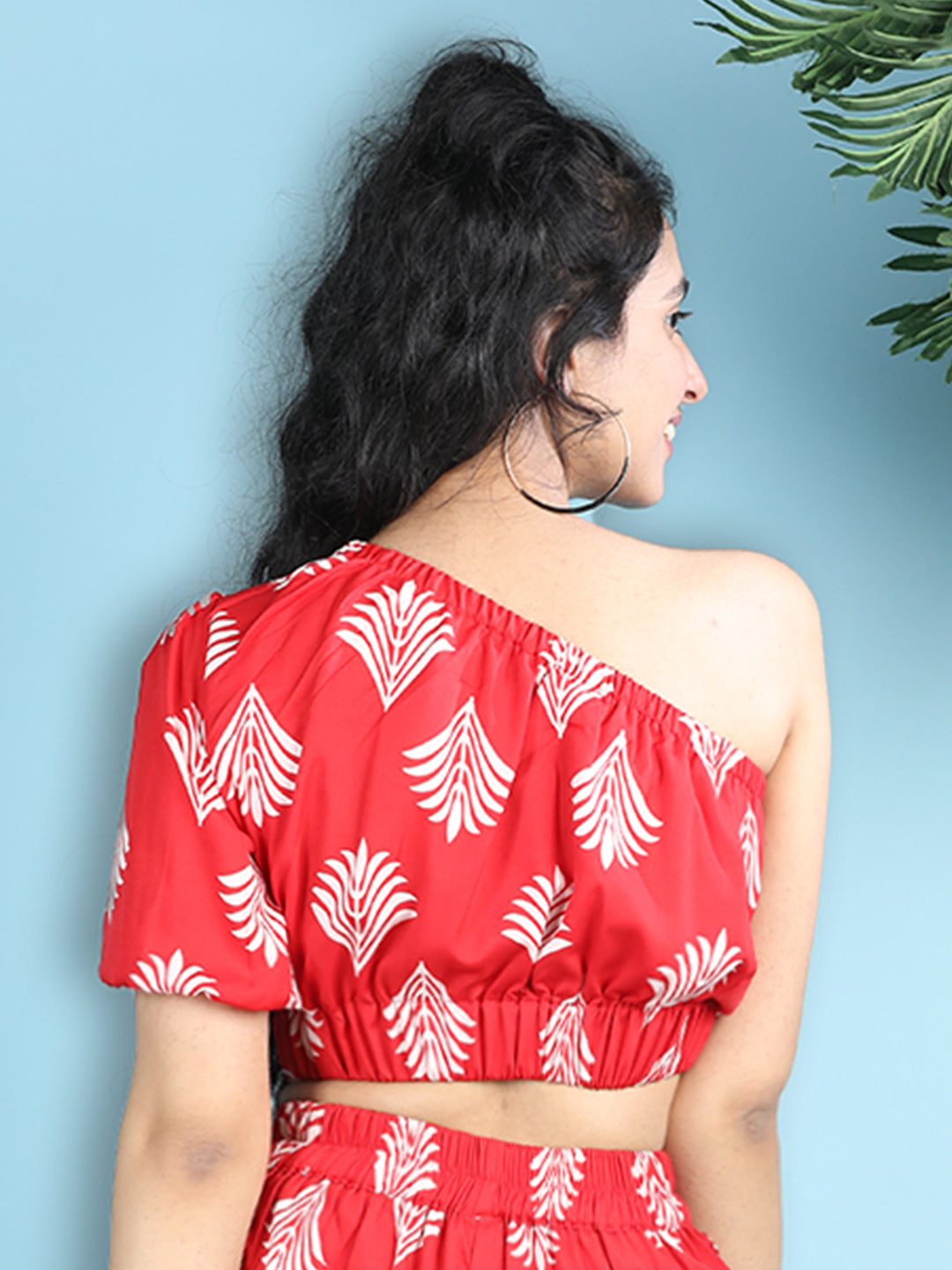 Cutiekins Girls Printed Embellished Top -Red & Off White