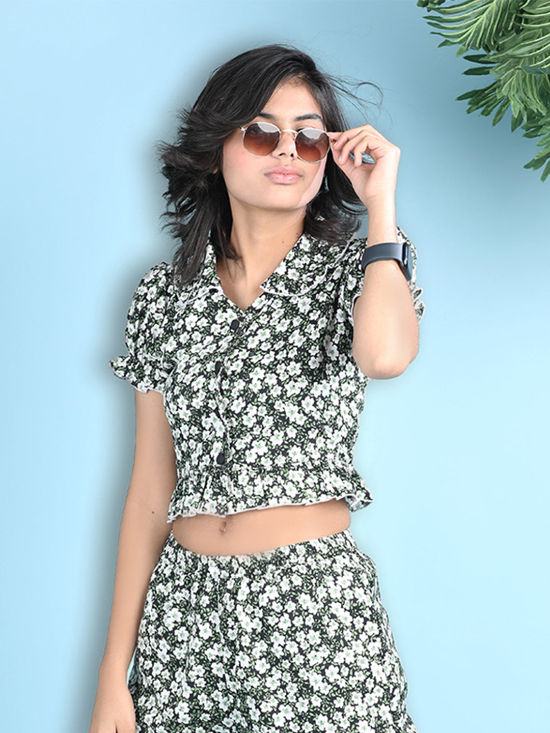 Cutiekins Girls Printed Embellished Top -Black & White