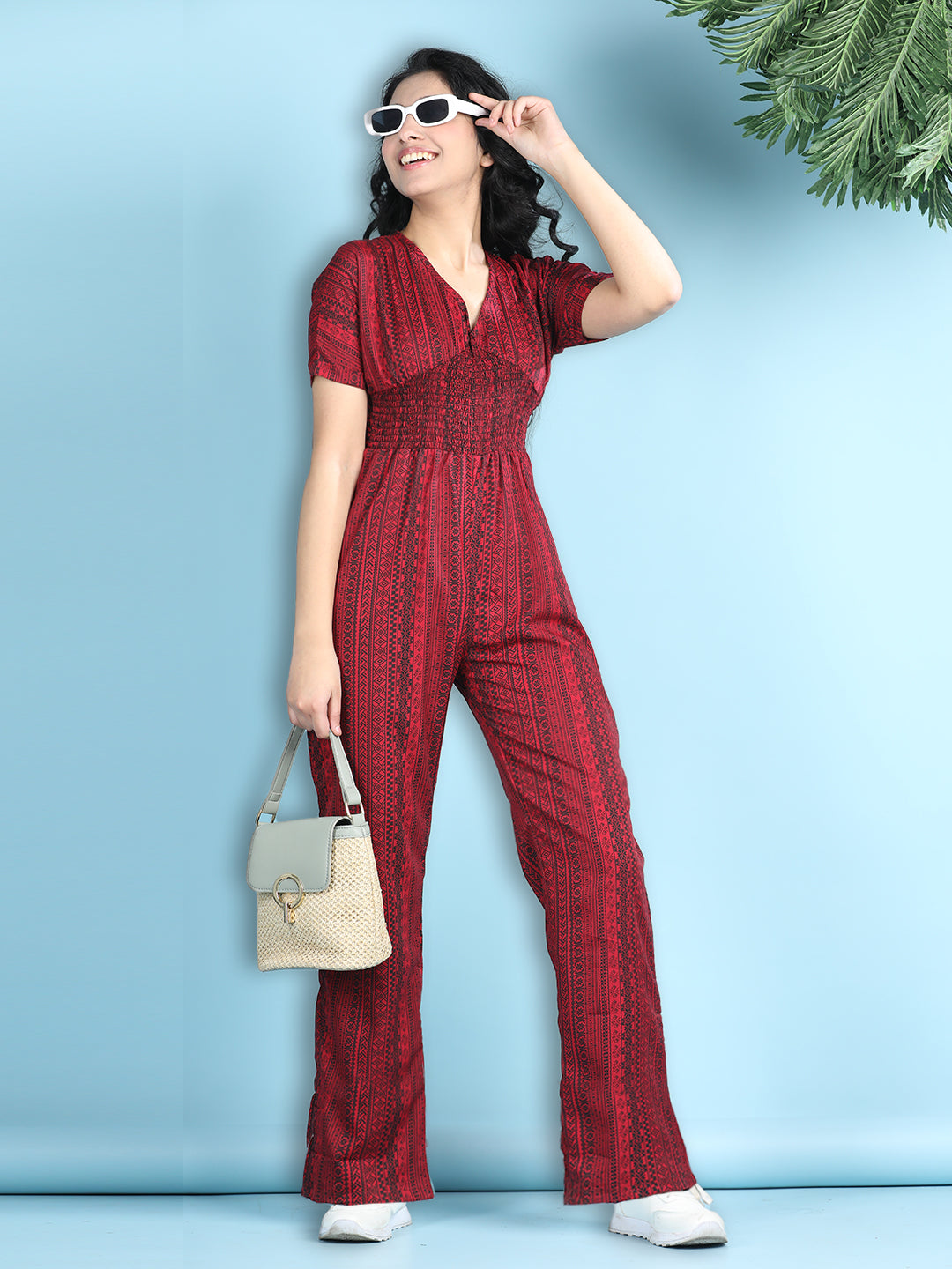 Cutiekins Girls Stylish Embellished Jumpsuit -Maroon & Black