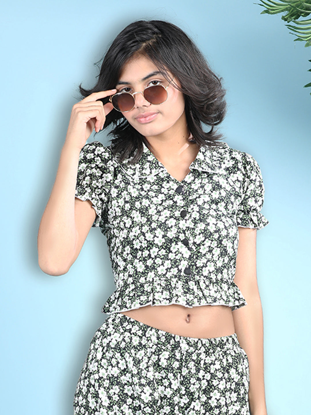 Cutiekins Girls Printed Embellished Top -Black & White