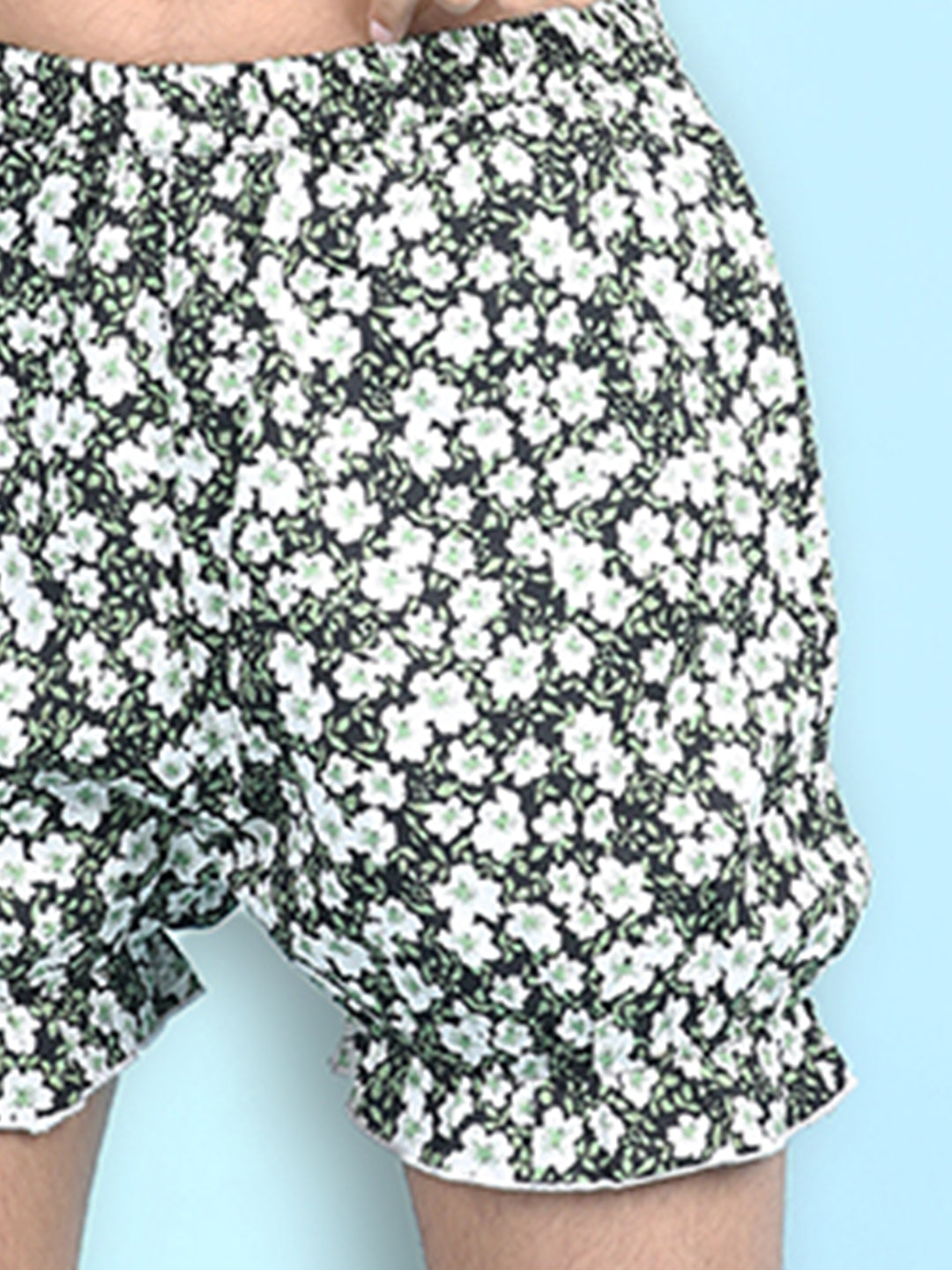 Cutiekins Girls Printed Regular Shorts -Black & White