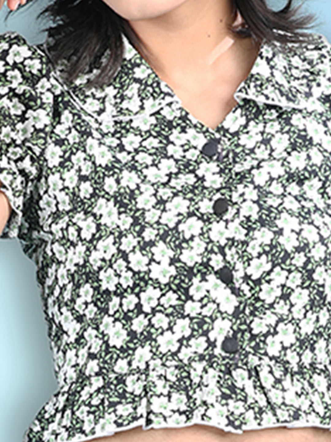 Cutiekins Girls Printed Embellished Top -Black & White