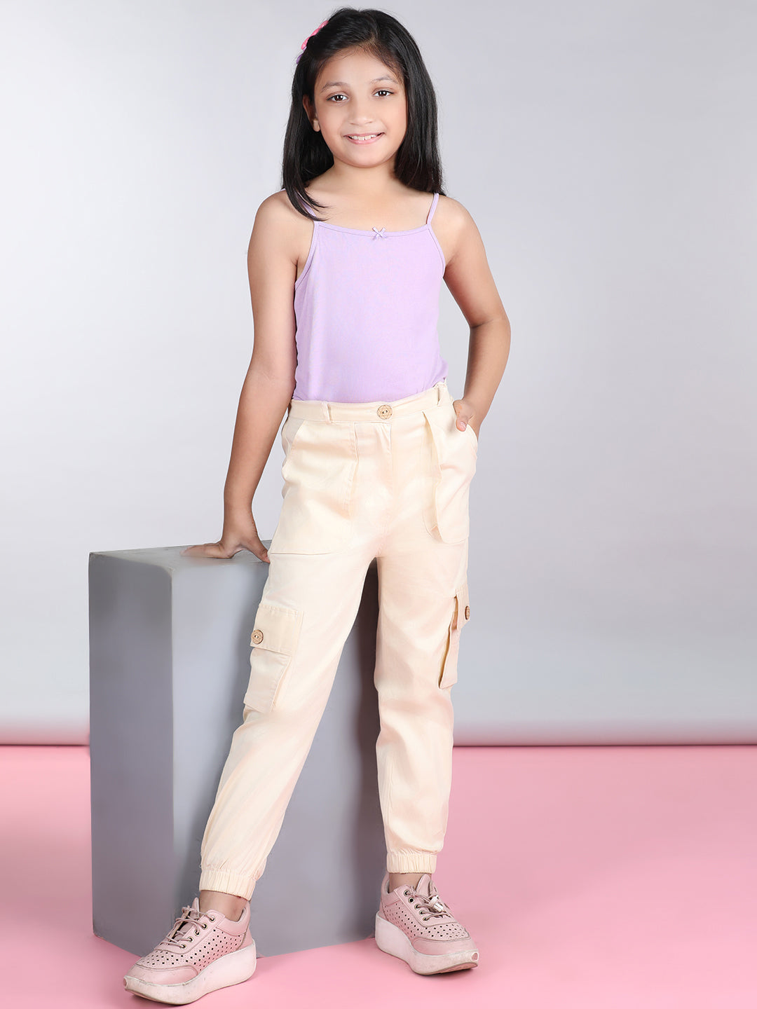 Cutiekins Solid Cargo Pant -Off White