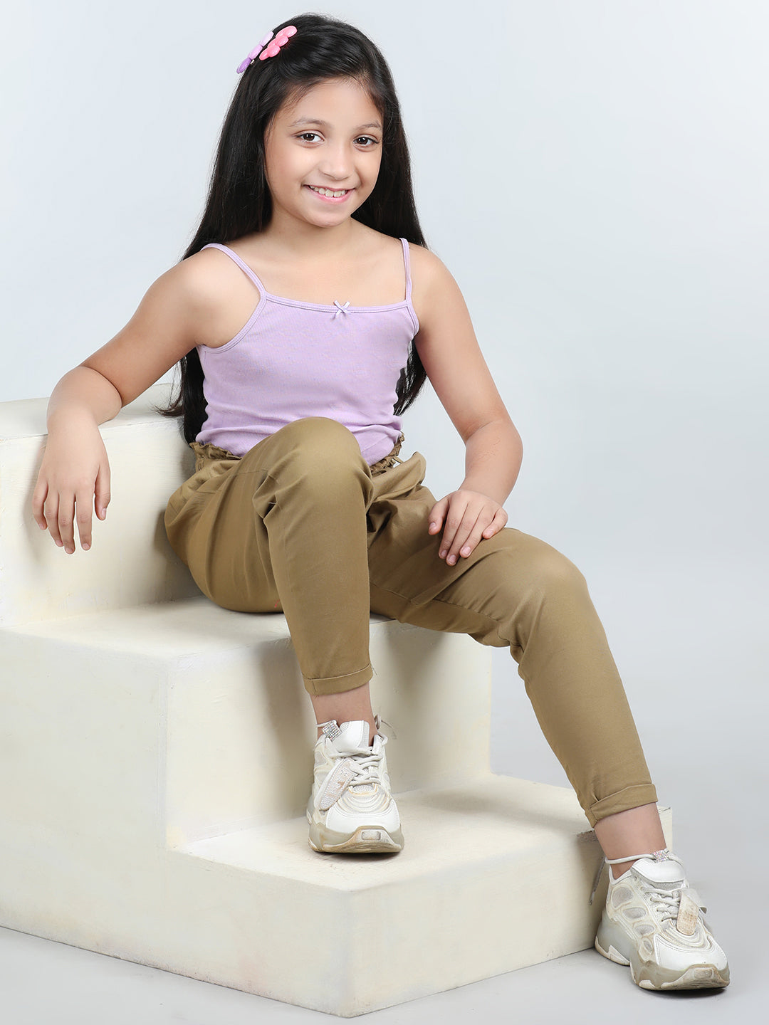 Cutiekins Solid Cargo Pant -Beige