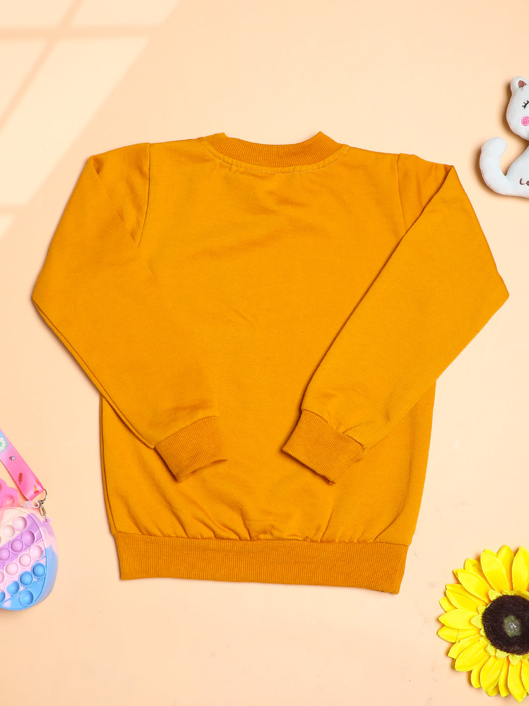 Cutiekins Boys Cocodile Graphic Print Winter Sweatshirt -Mustard & Sea Green