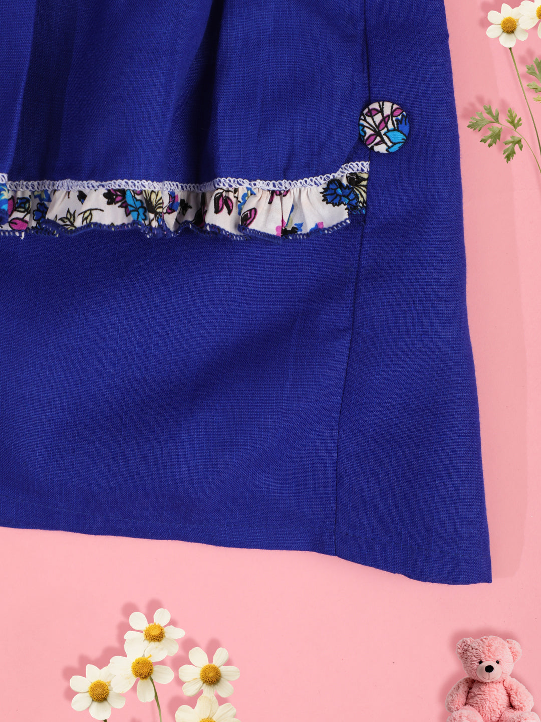 Cutiekins Girls Solid Embellished Skirt-Dark Blue