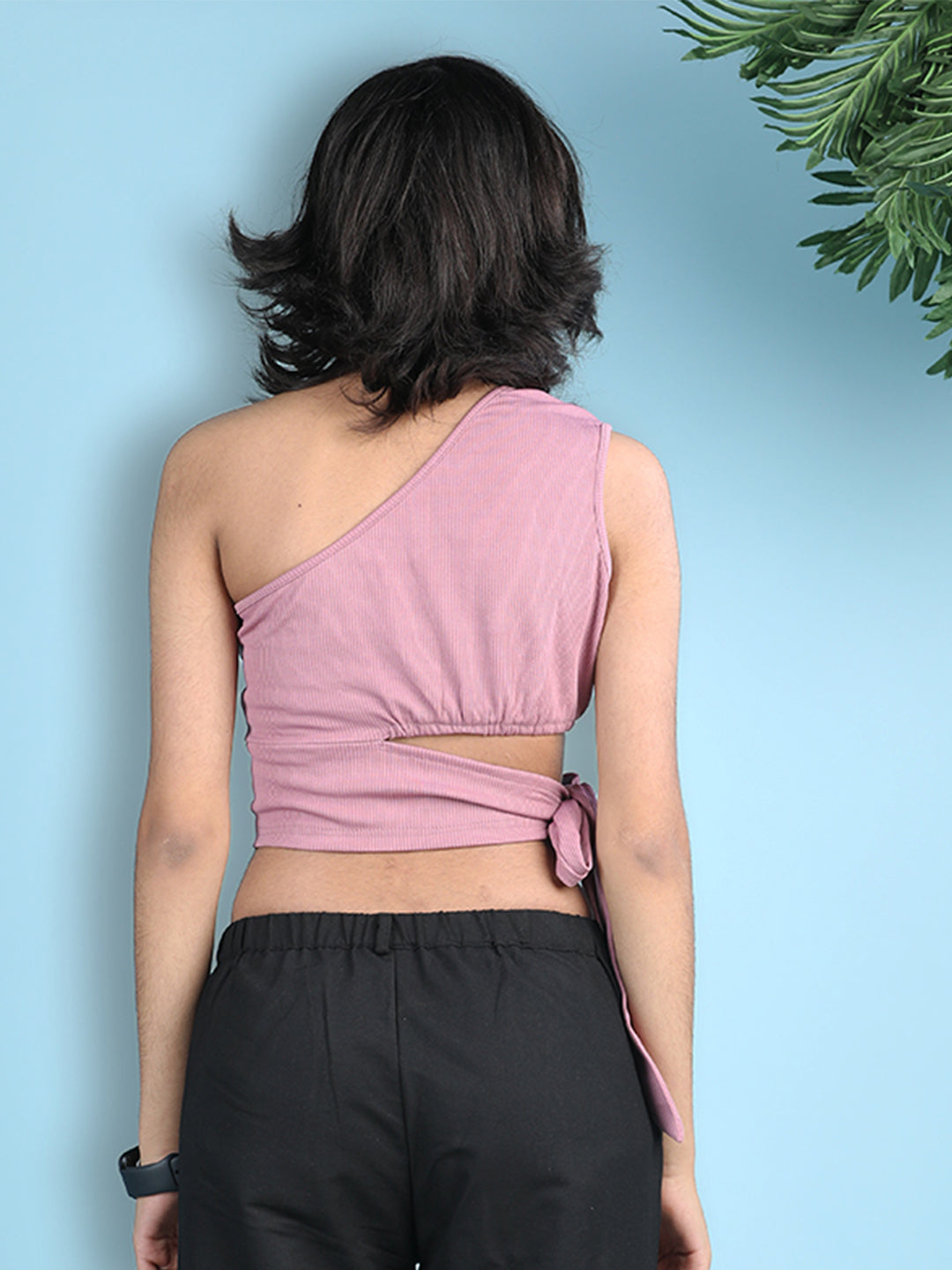 Cutiekins Girls Solid Embellished Crop Tops(Pack of 2) -Dark Gray & Onion Black