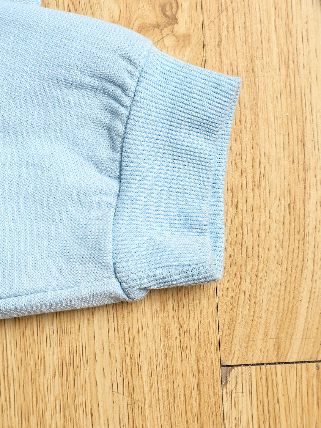 Cutiekins Boys Graphic Print cozy Trackpant -Light Blue