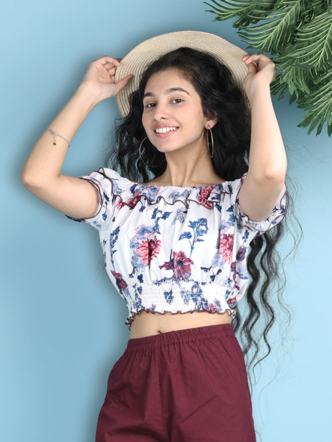 Cutiekins Girls Printed Embellished Top -White & Multi