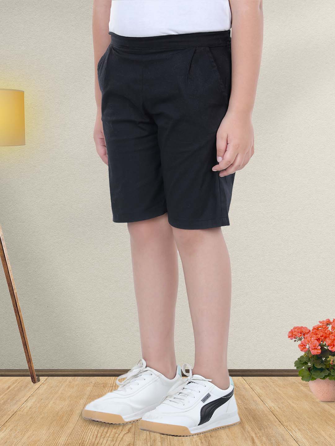 Cutiekins Boys Black Cotton Shorts