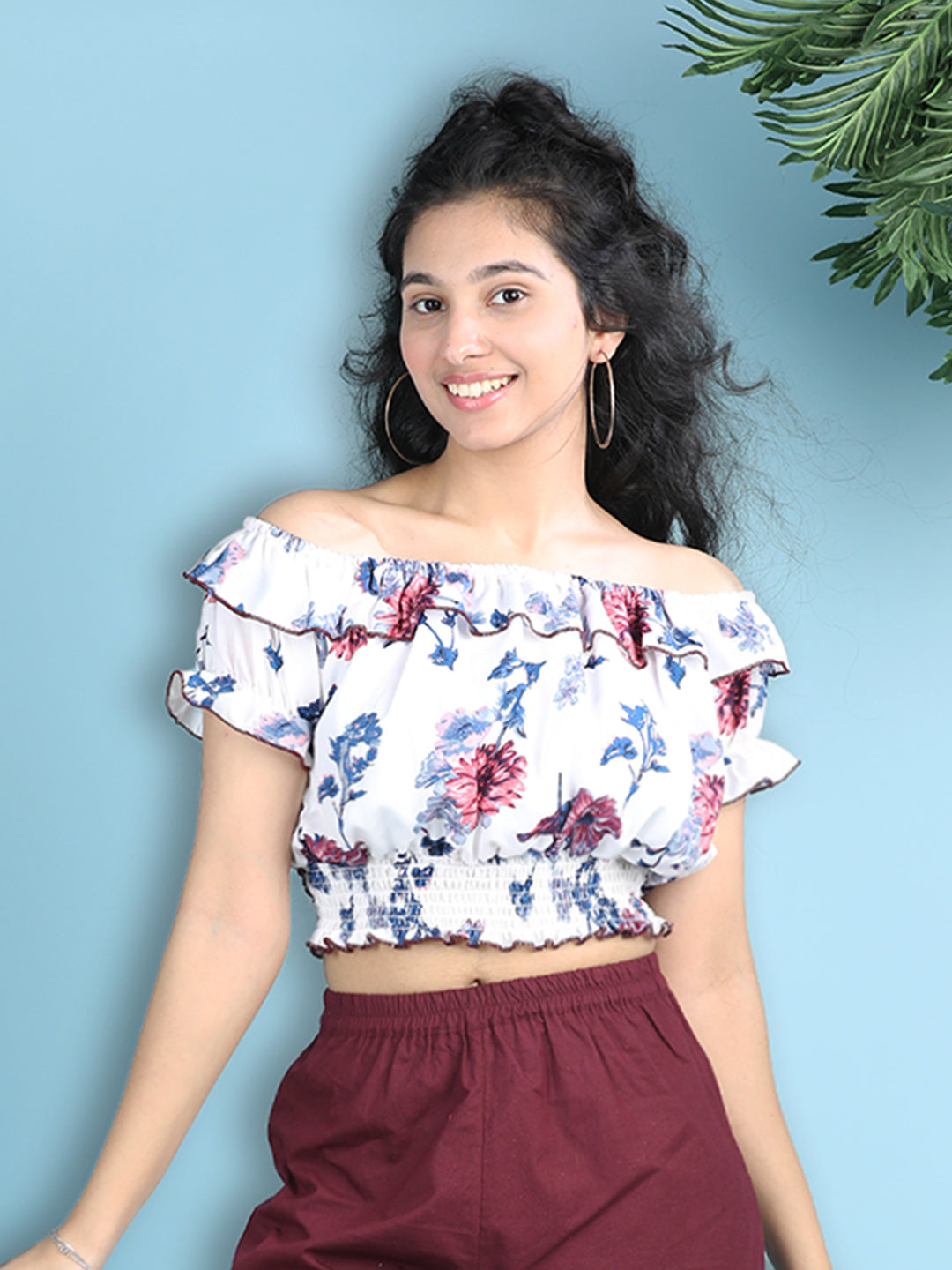 Cutiekins Girls Printed Embellished Top -White & Multi