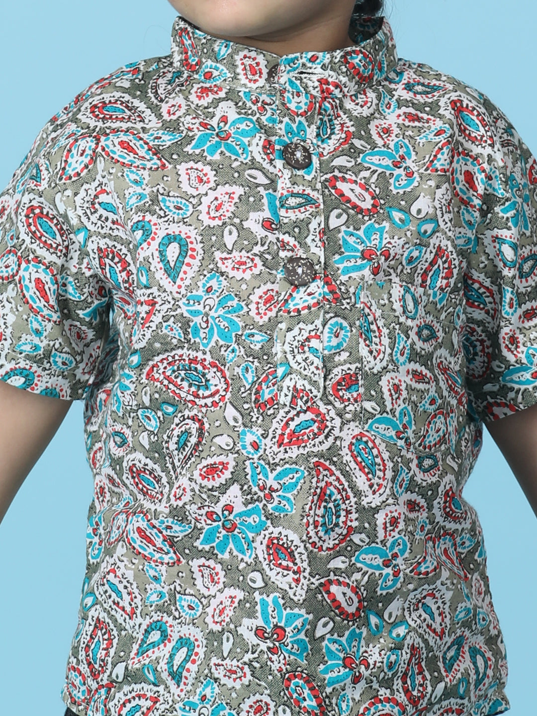 Cutiekins Boys Printed T-Shirt With Solid Denim Short -Multi & Black