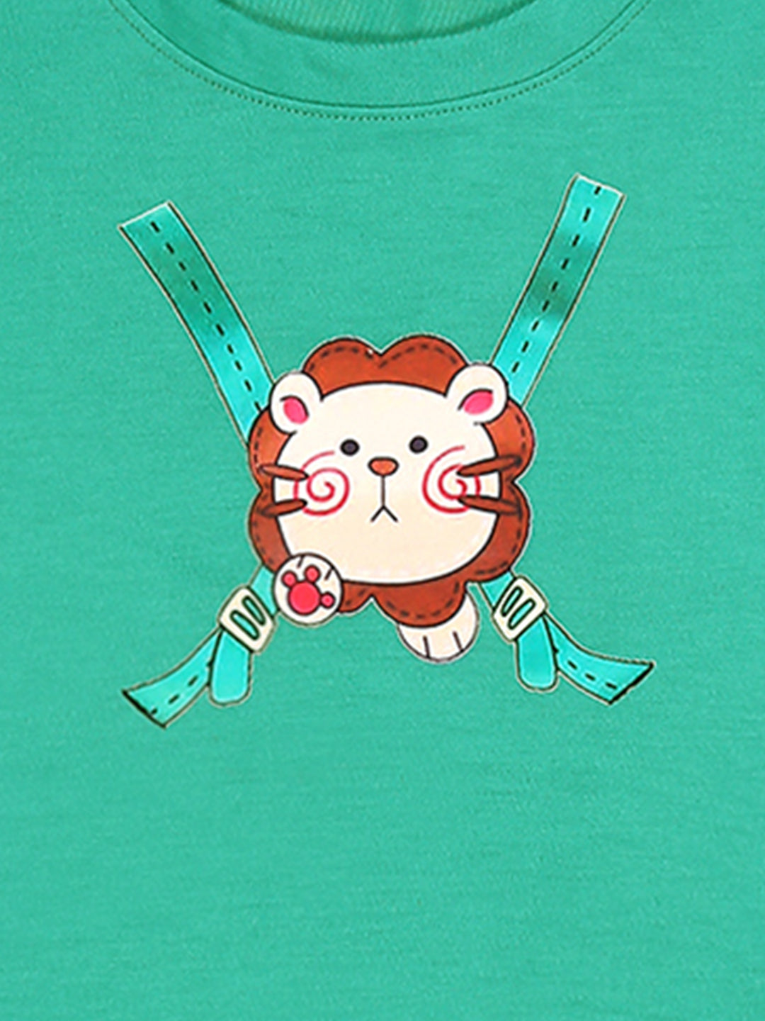 Cutiekins Boys Graphic Printed T-Shirt-Green & Off White