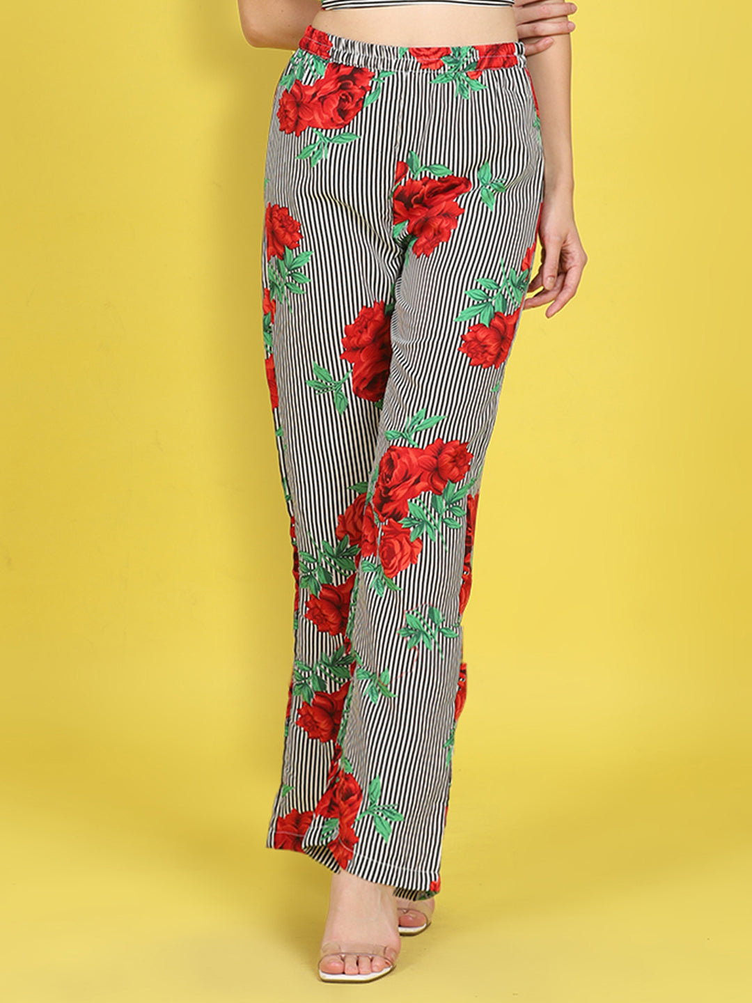 Cutiekins Girls Trendy Bold Style Printed Palazzo -Black & Multi