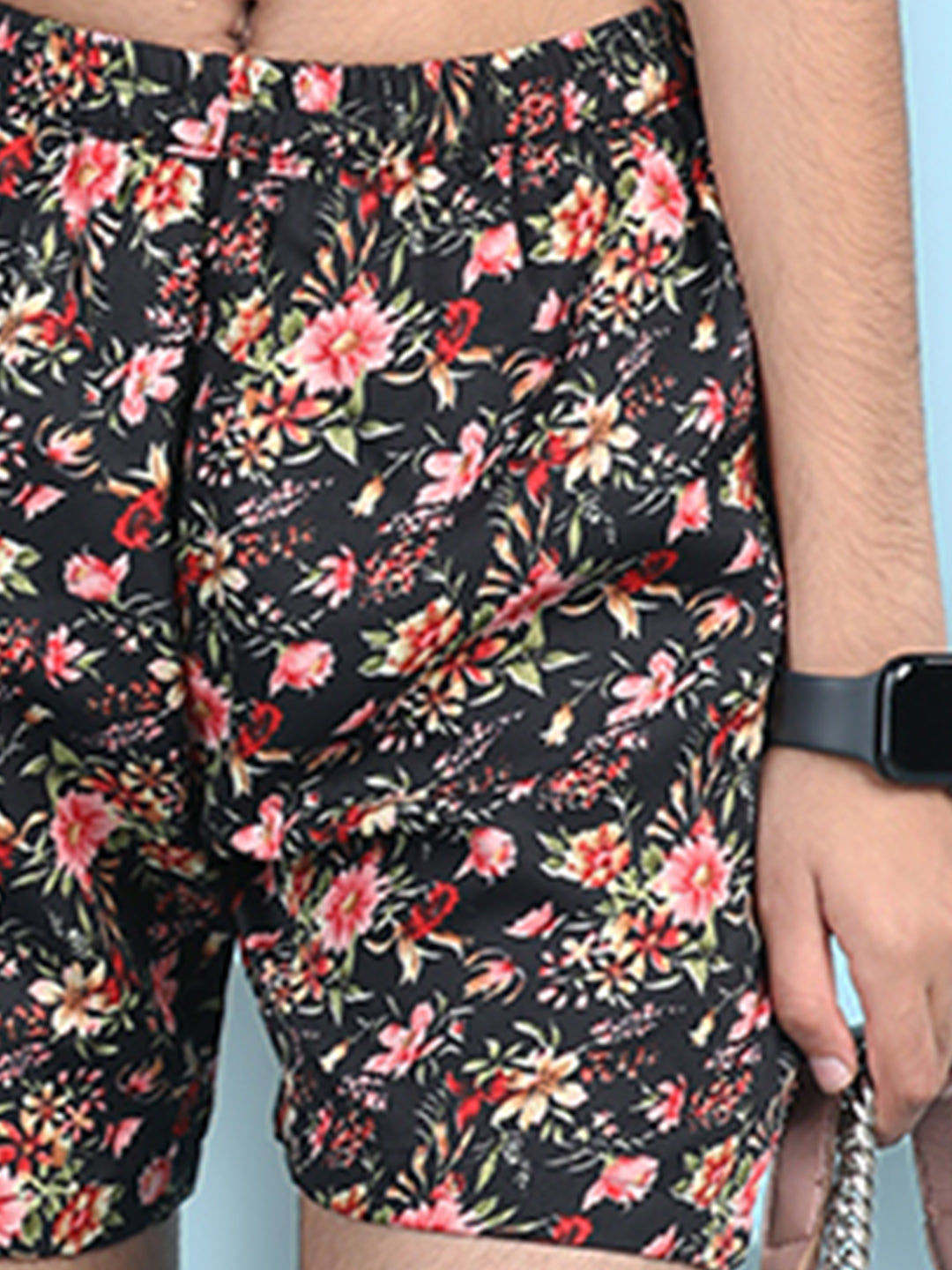 Cutiekins Girls Printed Regular Shorts -Black & Pink