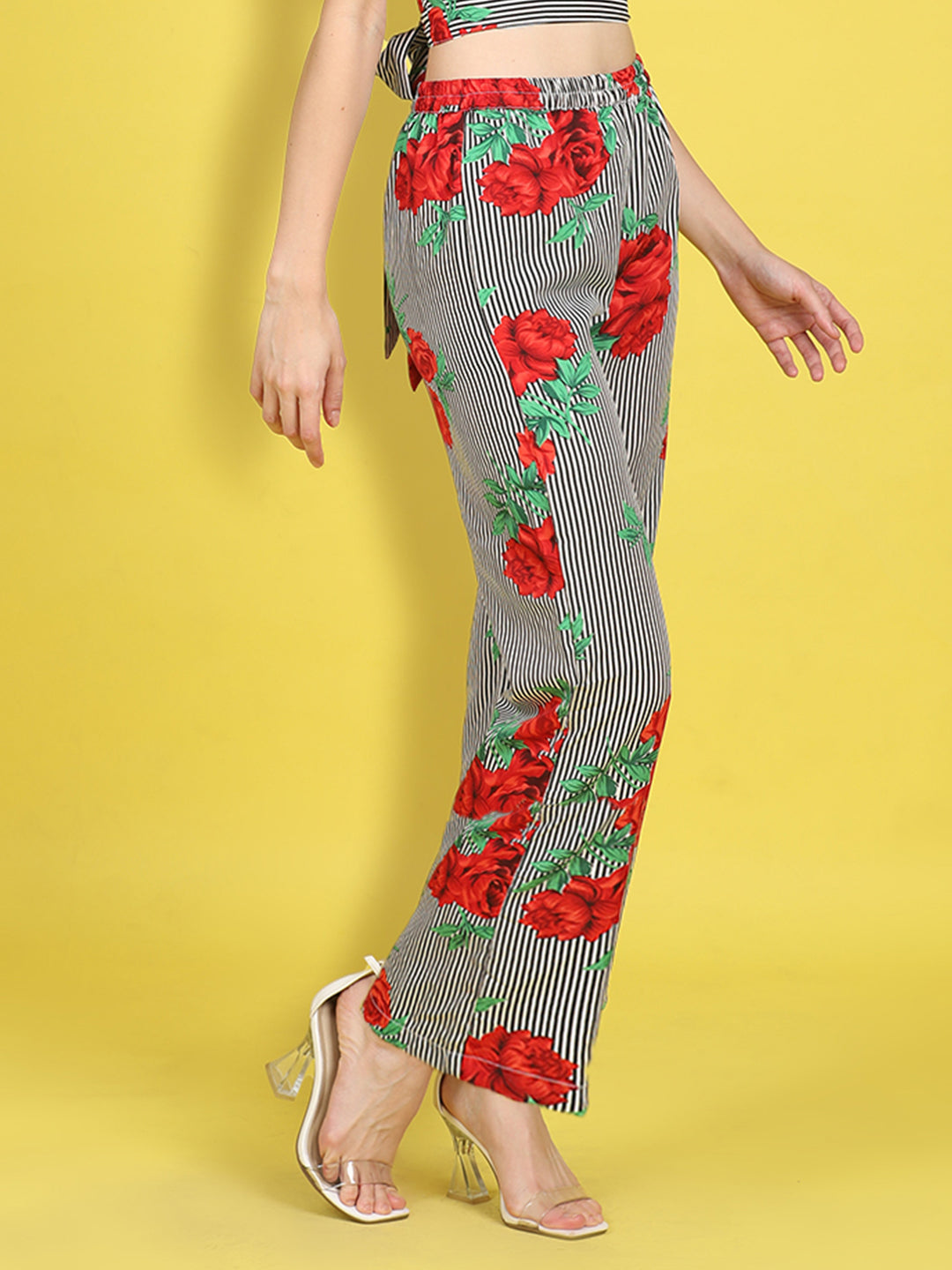 Cutiekins Girls Trendy Bold Style Printed Palazzo -Black & Multi