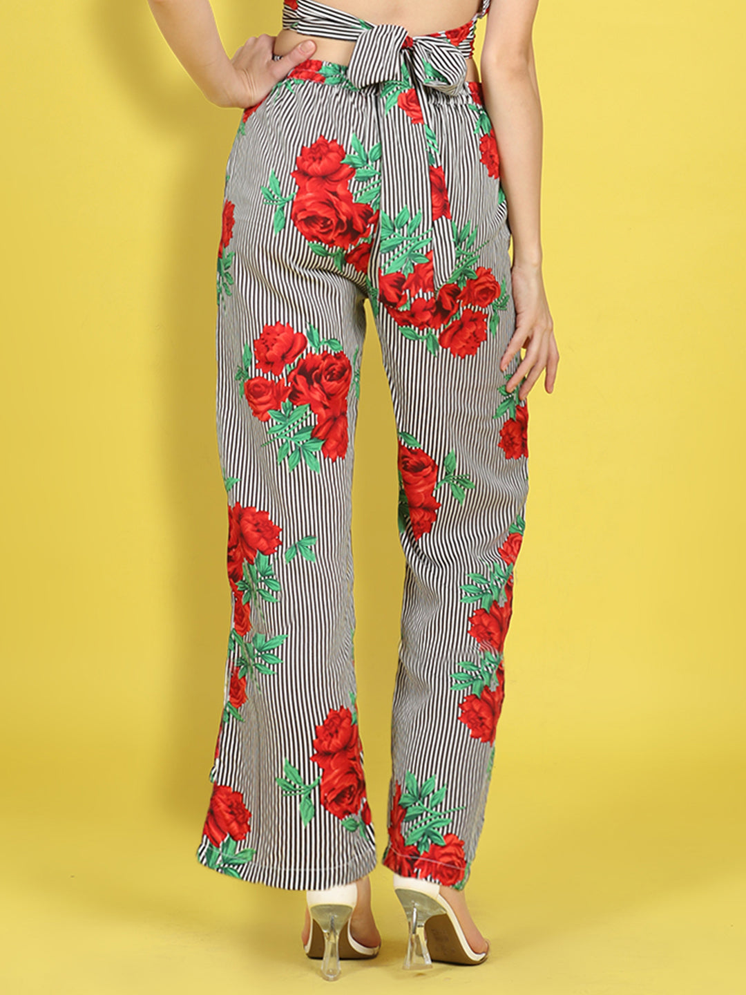 Cutiekins Girls Trendy Bold Style Printed Palazzo -Black & Multi