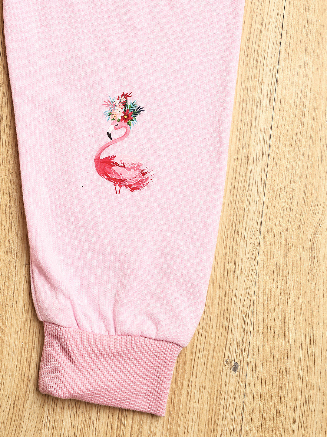 Cutiekins Girls Graphic Print Cozy Trackpant -Light Pink