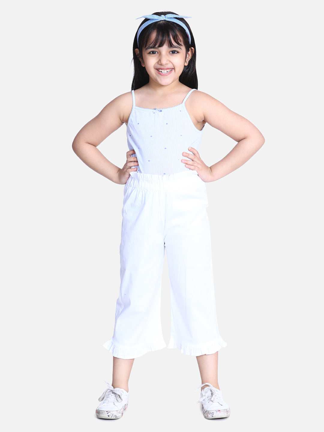 Cutiekins Capri For Girls Casual Floral Print Polyester (White)