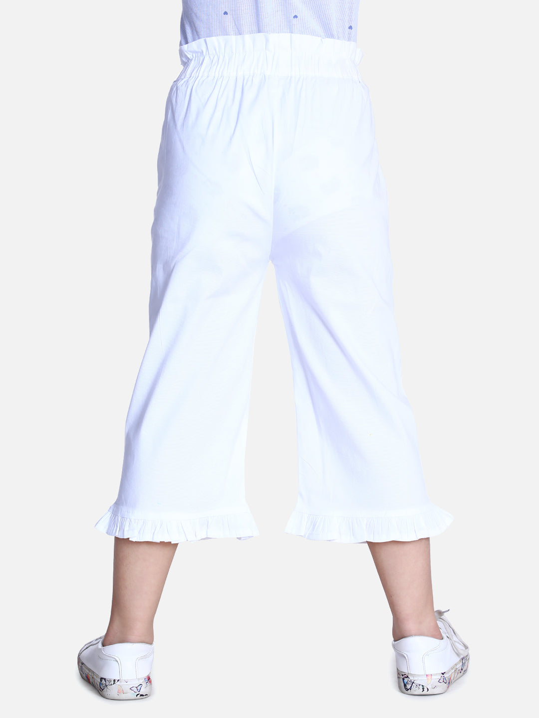 Cutiekins Capri For Girls Casual Floral Print Polyester (White)