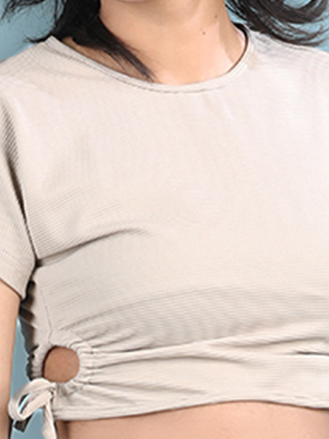 Cutiekins Girls Solid Embellished Crop Tops(Pack of 2) -Dark Green & Beige