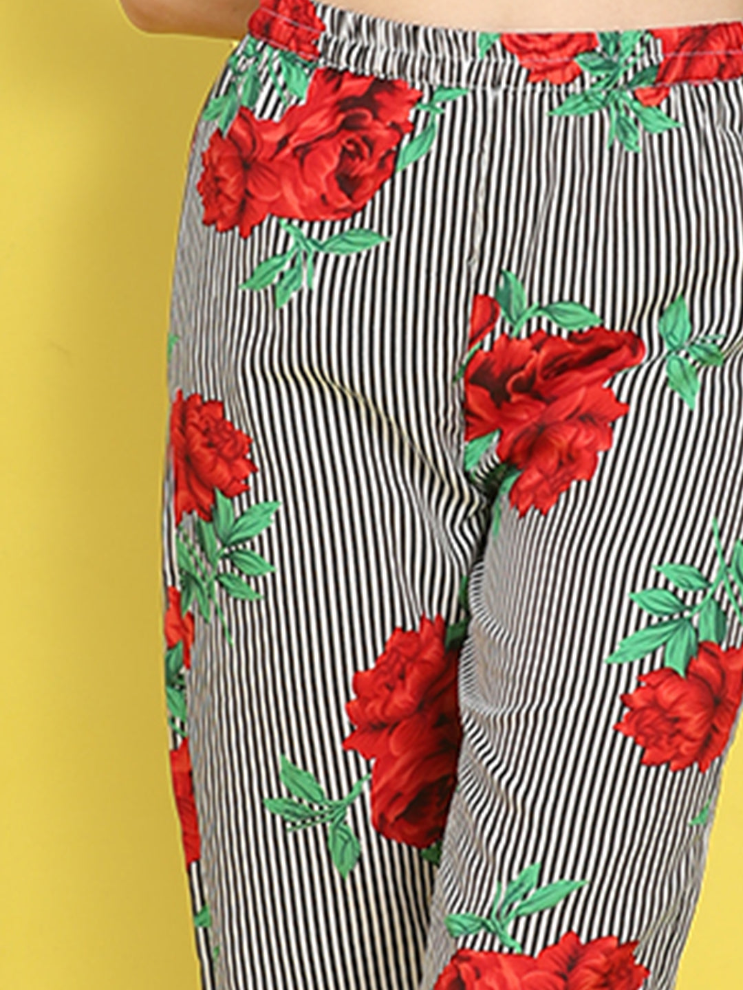 Cutiekins Girls Trendy Bold Style Printed Palazzo -Black & Multi