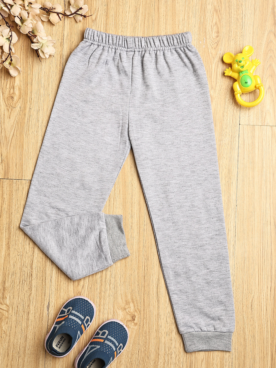 Cutiekins Boys Graphic Print cozy Trackpant -Grey