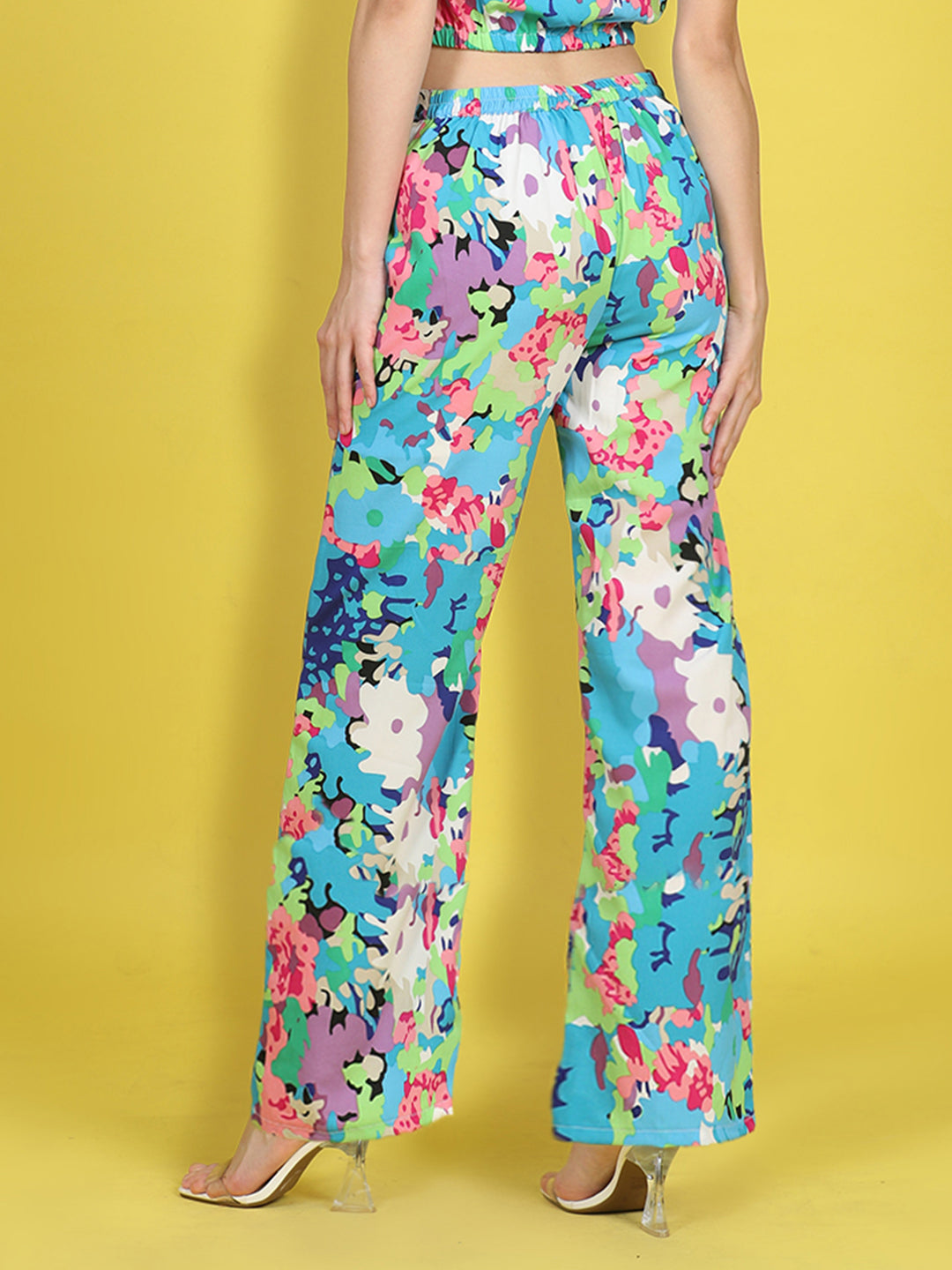 Cutiekins Girls Trendy Bold Style Printed Palazzo -Blue & Multi