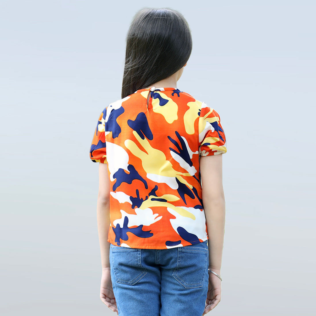 Cutiekins Pack Of 2 Printed Top-Black & Orange