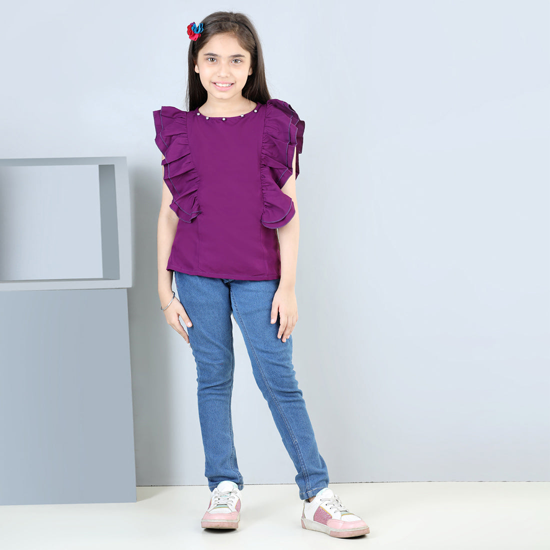 Cutiekins Pack Of 2 Solid Top-Black & Purple