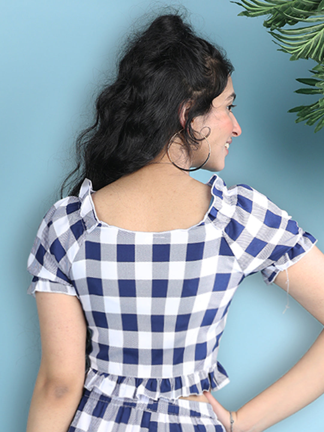 Cutiekins Girls Printed Embellished Top -White & Navy Blue