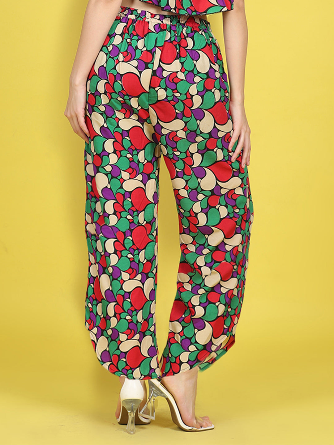 Cutiekins Girls Trendy Bold Style Printed Palazzo -Red & Multi