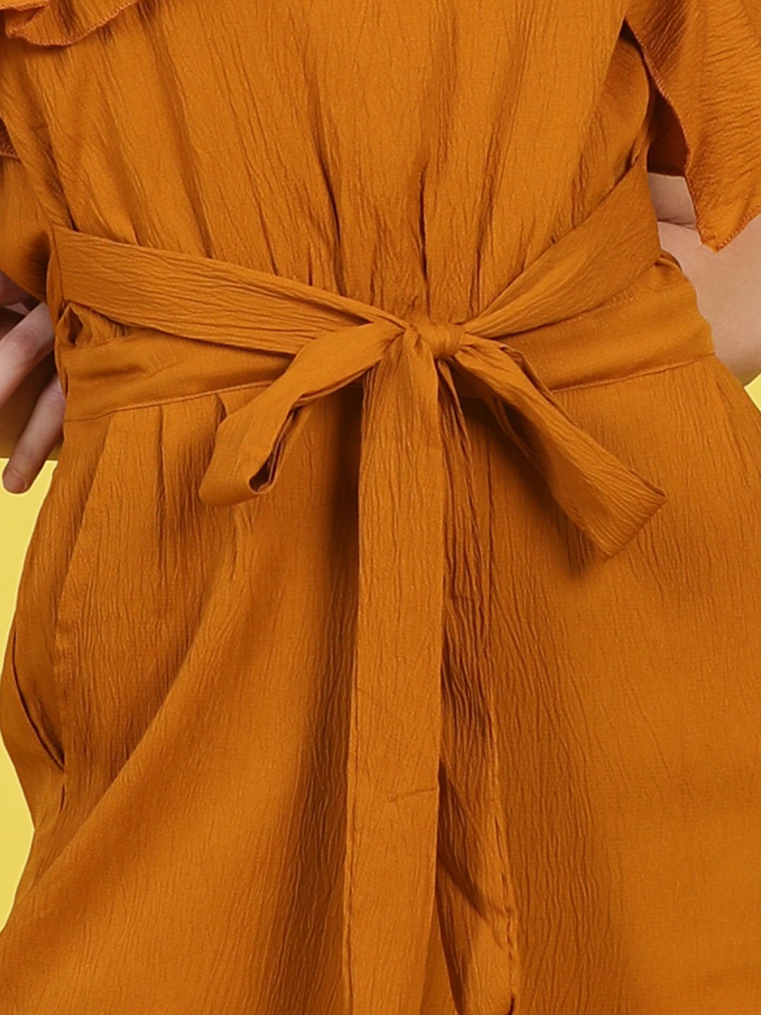 Cutiekins Stylish & Trendy Solid Jumpsuit for Kids -Mustard