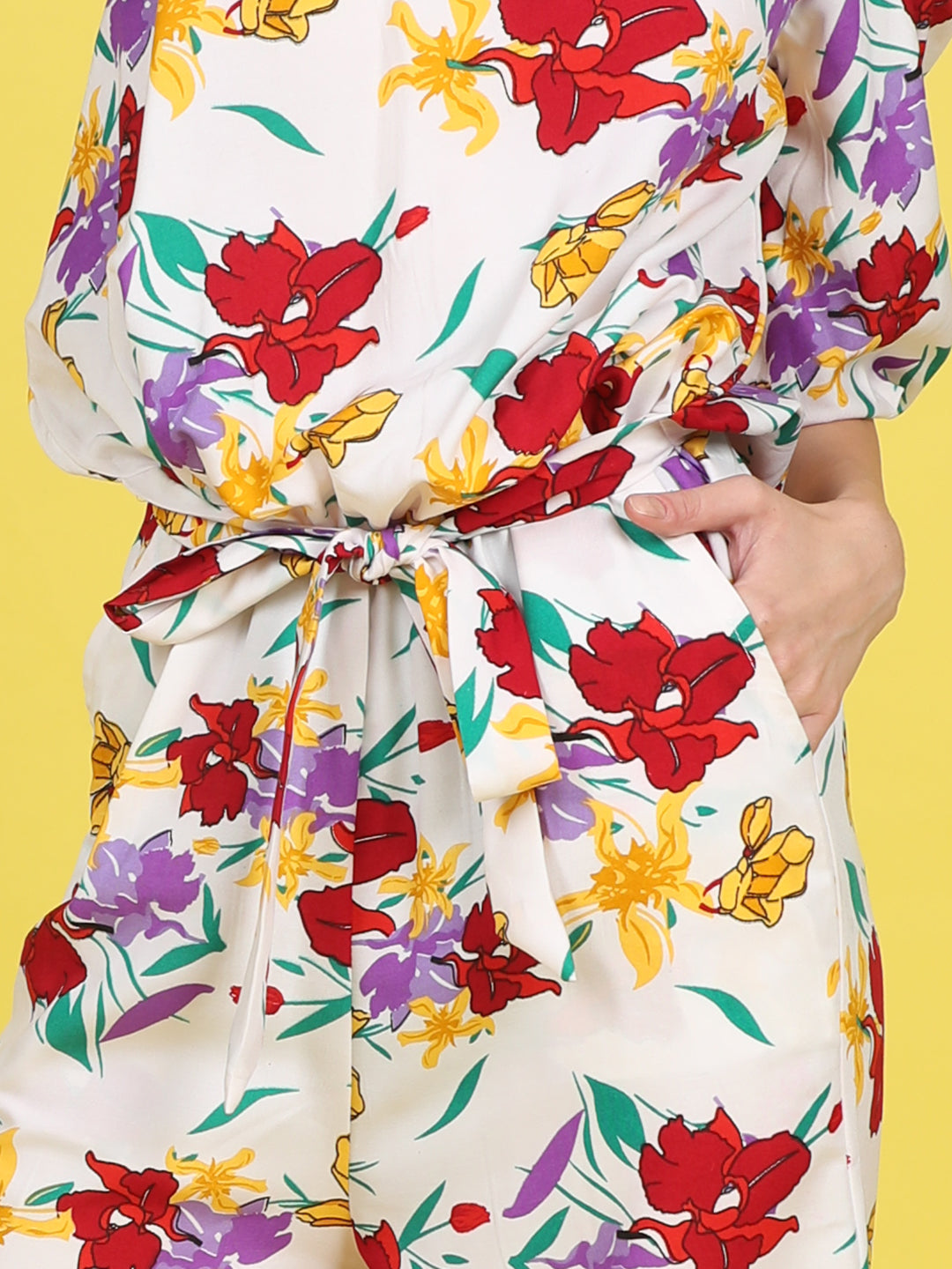 Cutiekins Stylish & Trendy Printed Jumpsuit for Kids -Off White & Red