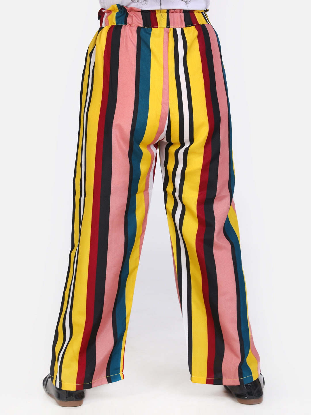 Cutiekins Stripe Printed Knot Belt Palazzo -Multicolour