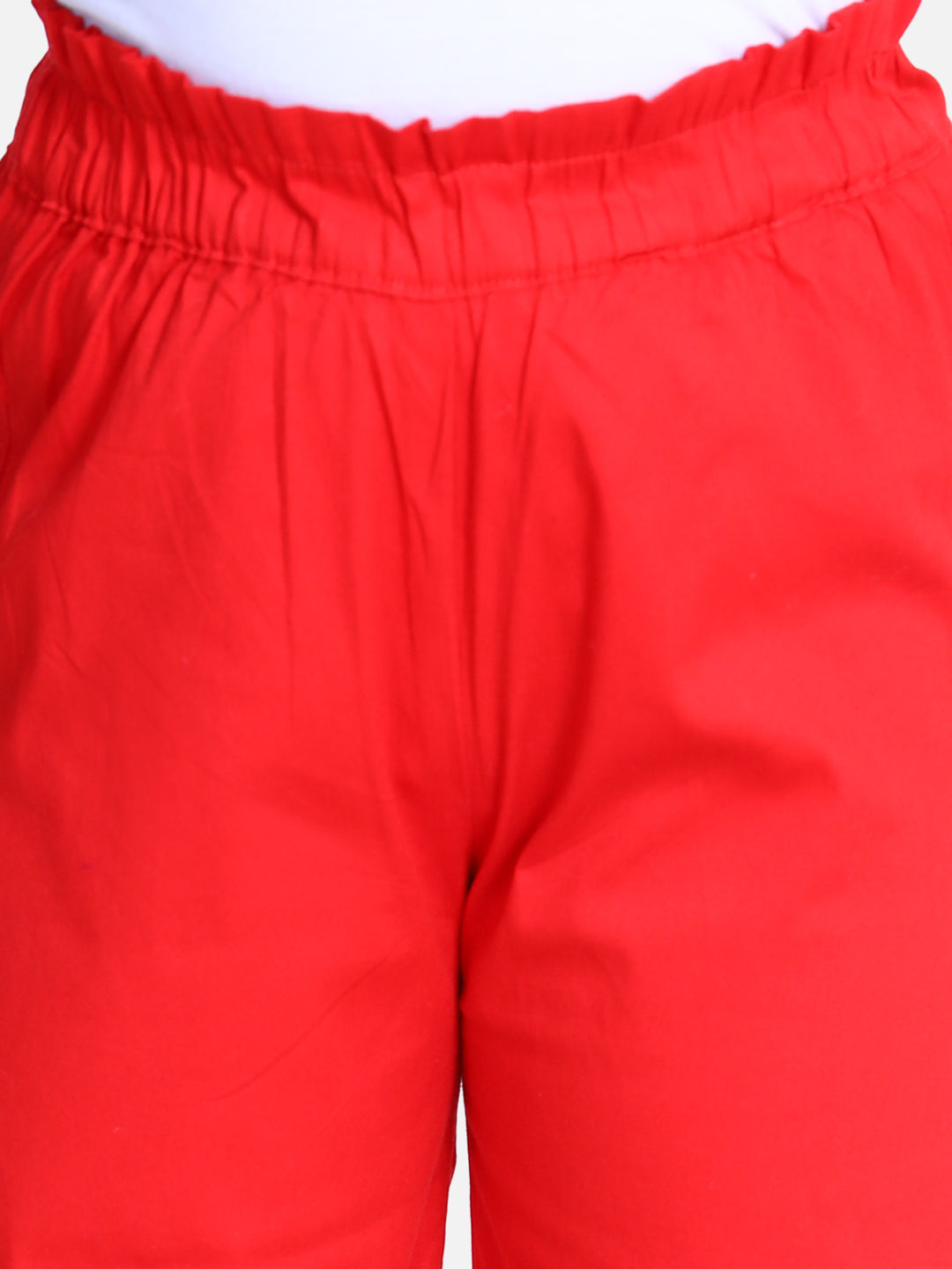 Cutiekins Capri For Girls Casual Solid Lycra Blend (Red)
