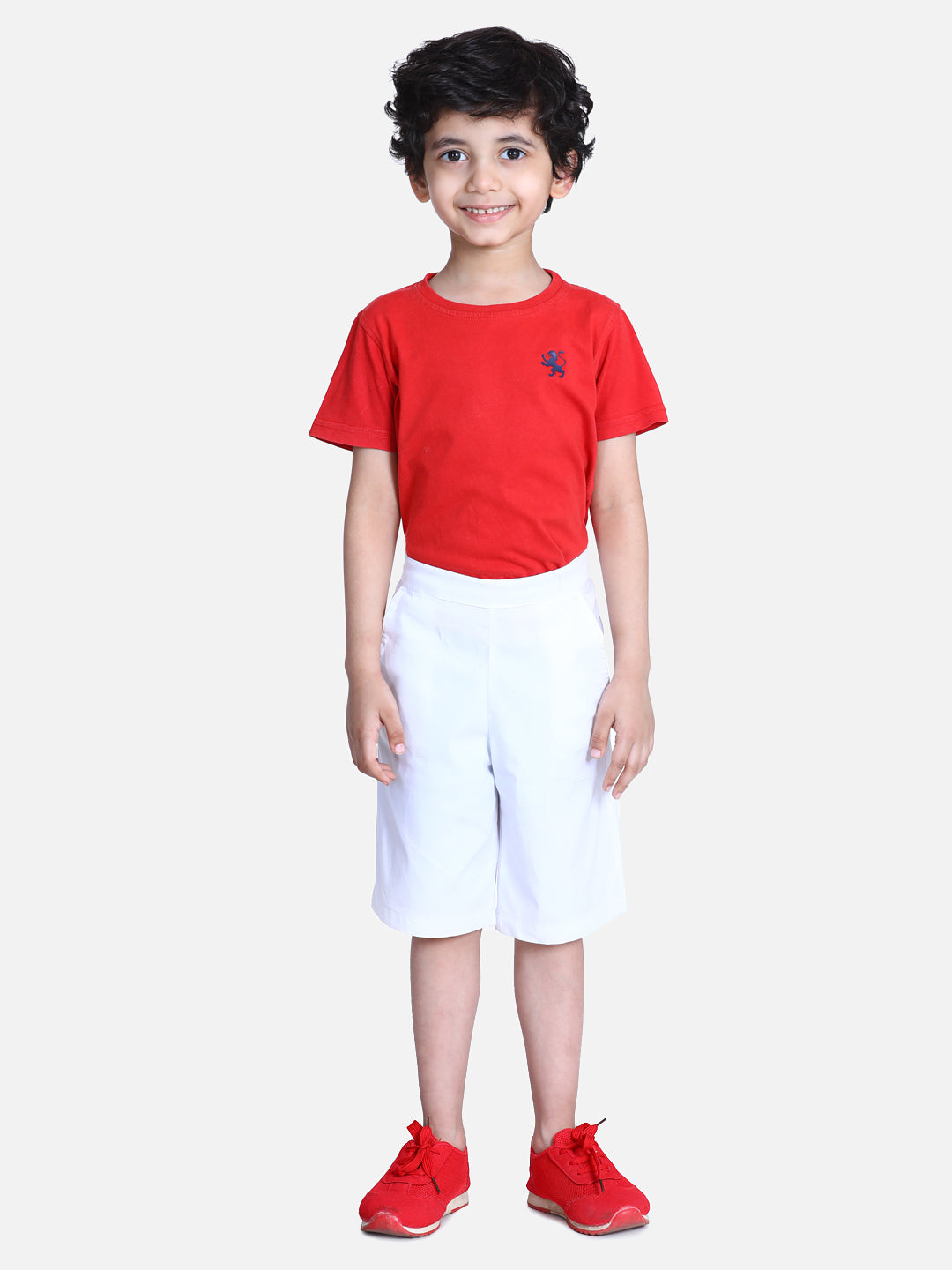 Cutiekins Short For Boys Casual Solid Lycra Blend (White,)