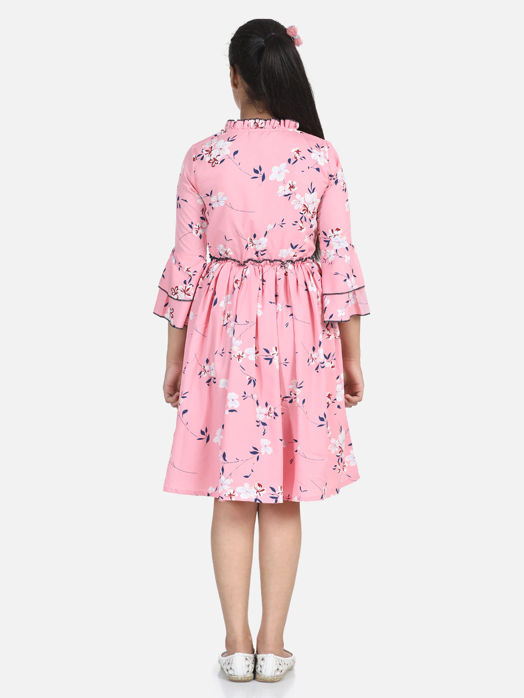 Cutiekins Girls MCutiekins Capri For Girls Casual Solid Lycra Blend (Red)idi/Knee Length Casual Dress (Pink, 3/4 Sleeve)