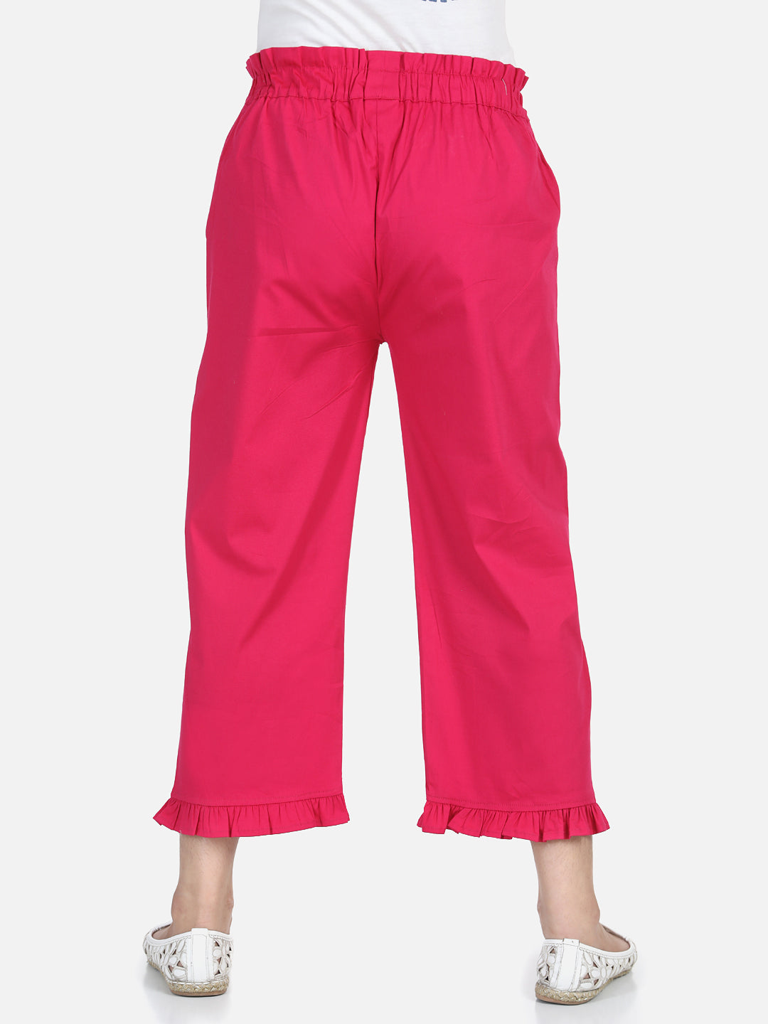 Cutiekins Capri For Girls Casual Solid Lycra Blend (Red)