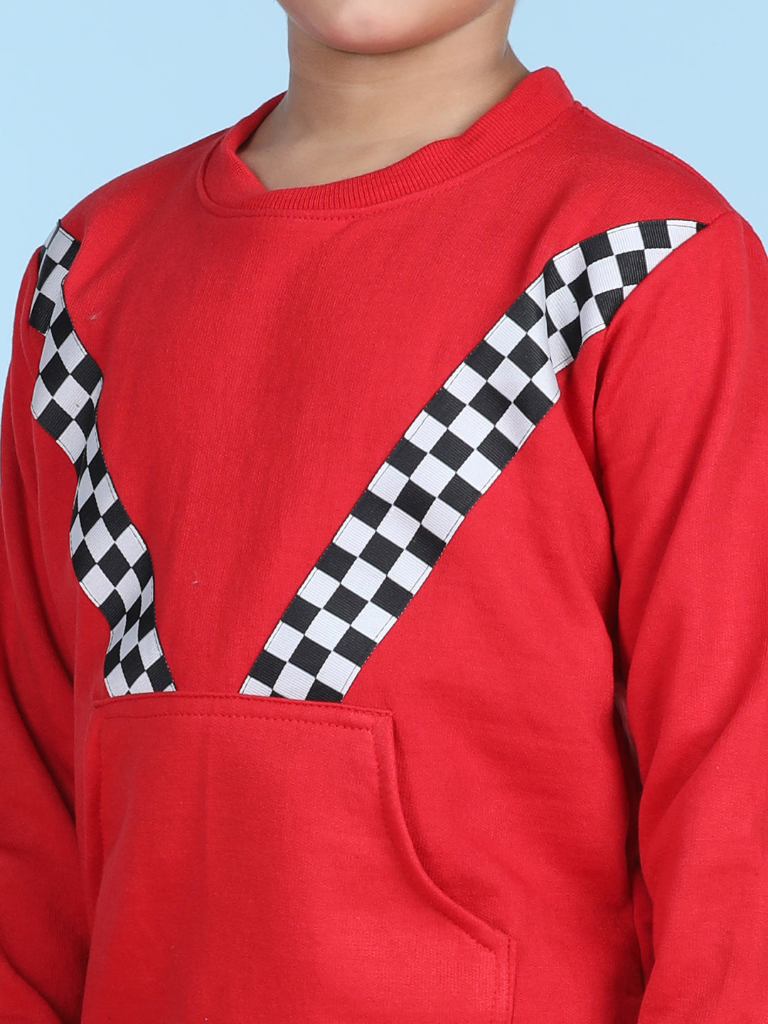 Cutiekins Boys Red & White Sweatshirt With Trackpant