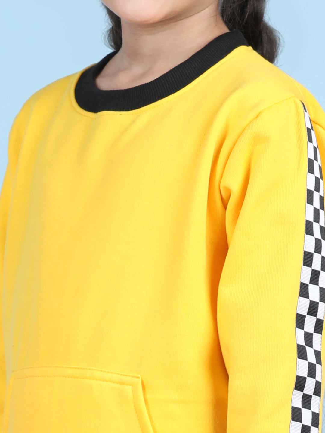 Cutiekins Girls Yellow & White Sweatshirt With Trackpant