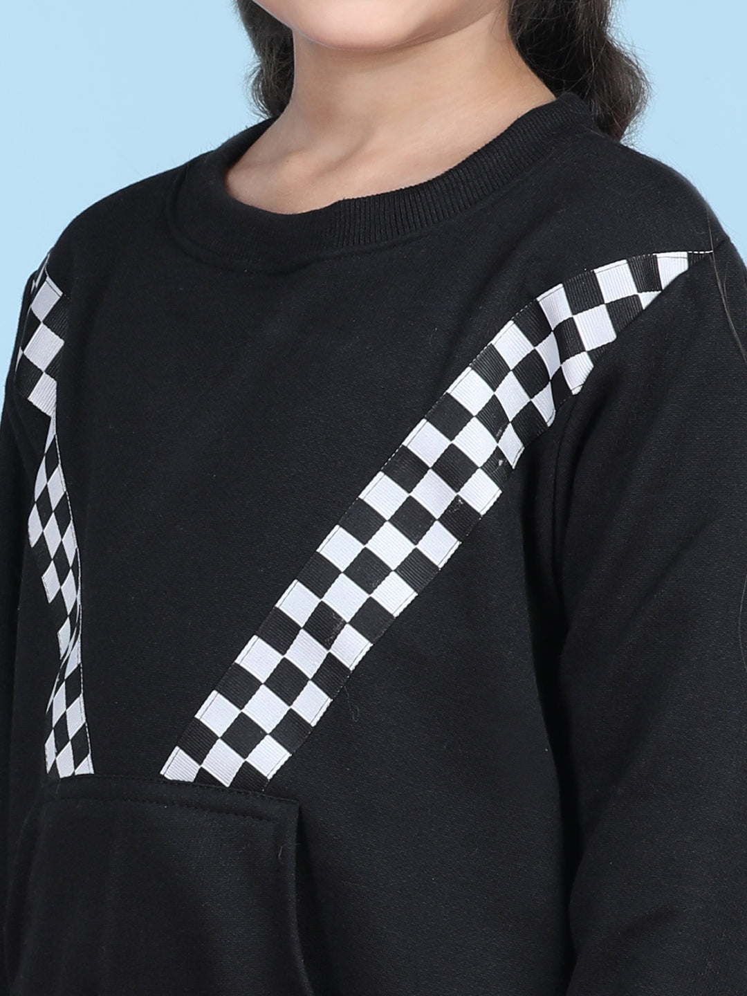 Cutiekins Girls Black & White Sweatshirt With Trackpant