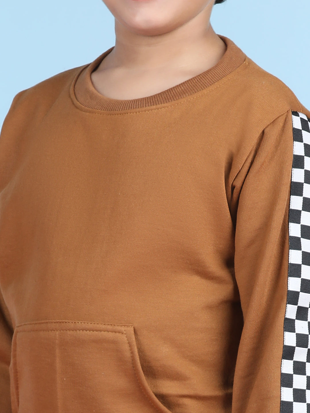 Cutiekins Boys Brown & White Sweatshirt With Trackpant
