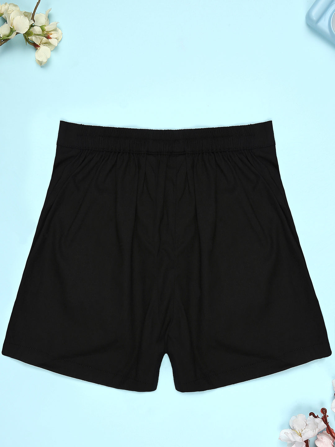 Cutiekins Girls Graphic Print T-Shirt With Solid Short -Lavender & Black