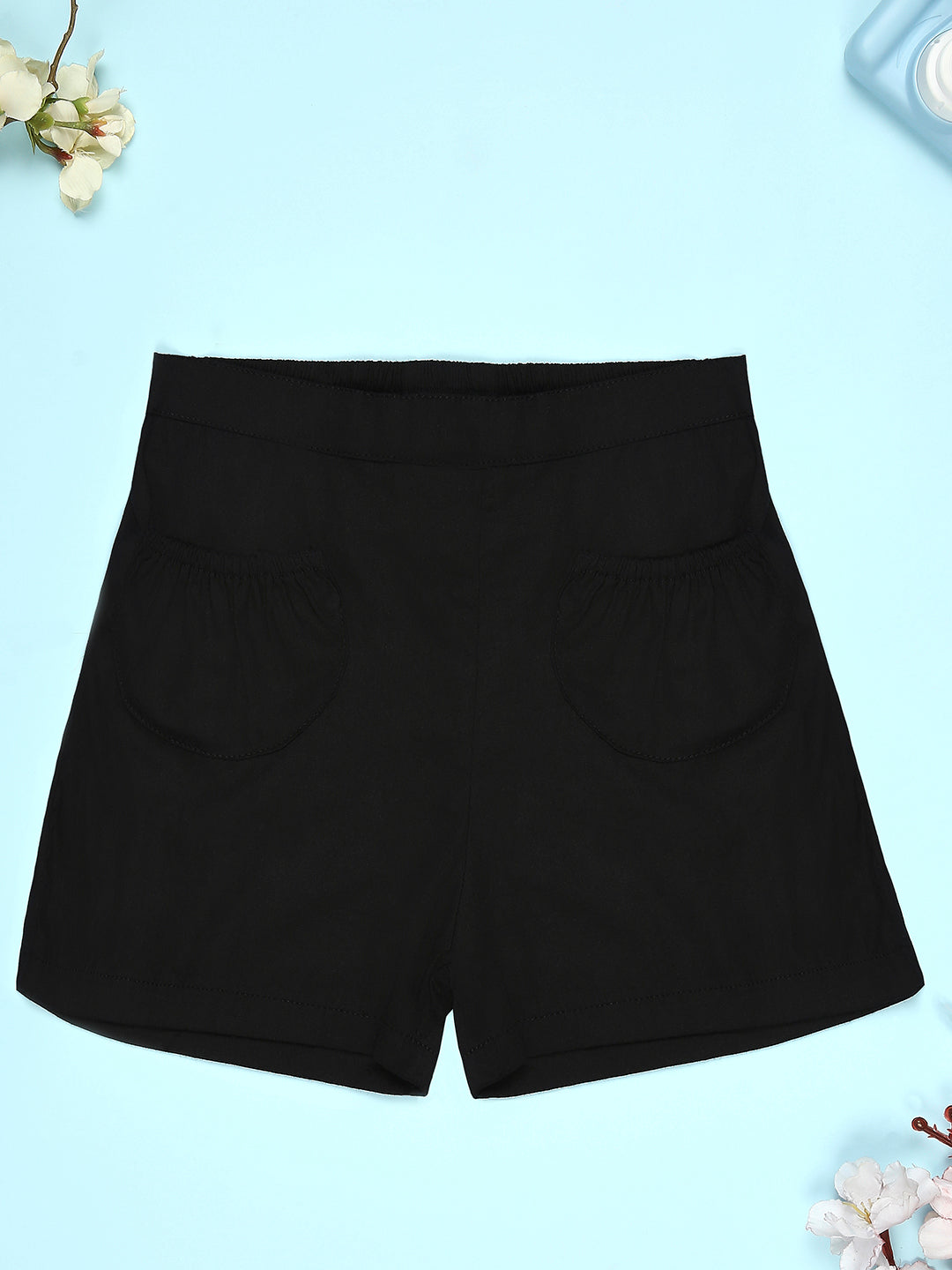 Cutiekins Girls Solid Embellished Short -Black
