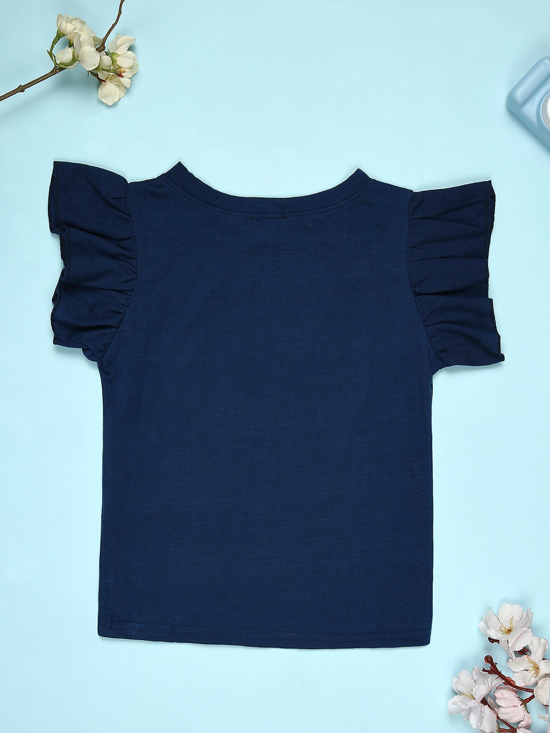 Cutiekins Girls Graphic Print T-Shirt -Navy Blue