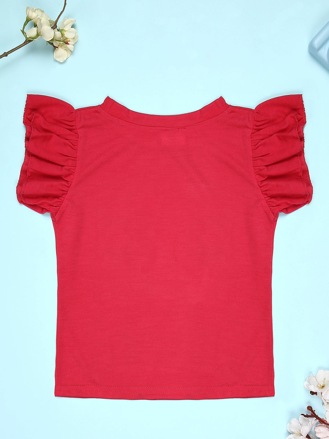 Cutiekins Girls Graphic Print T-Shirt -Red