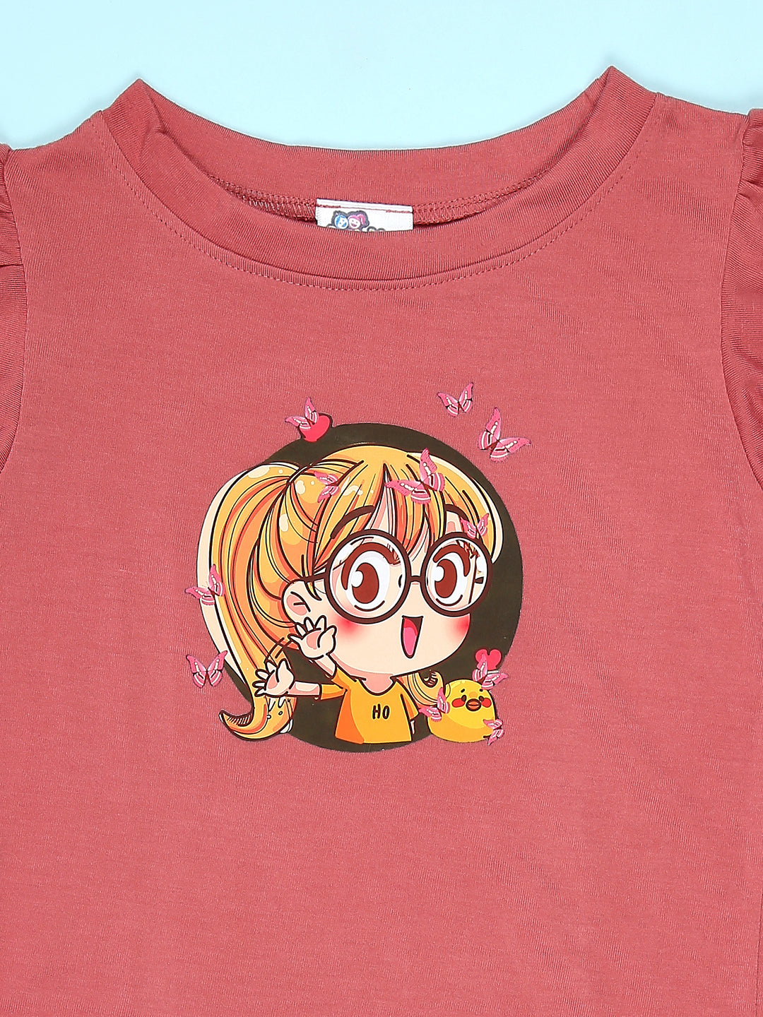 Cutiekins Girls Graphic Print T-Shirt -Red