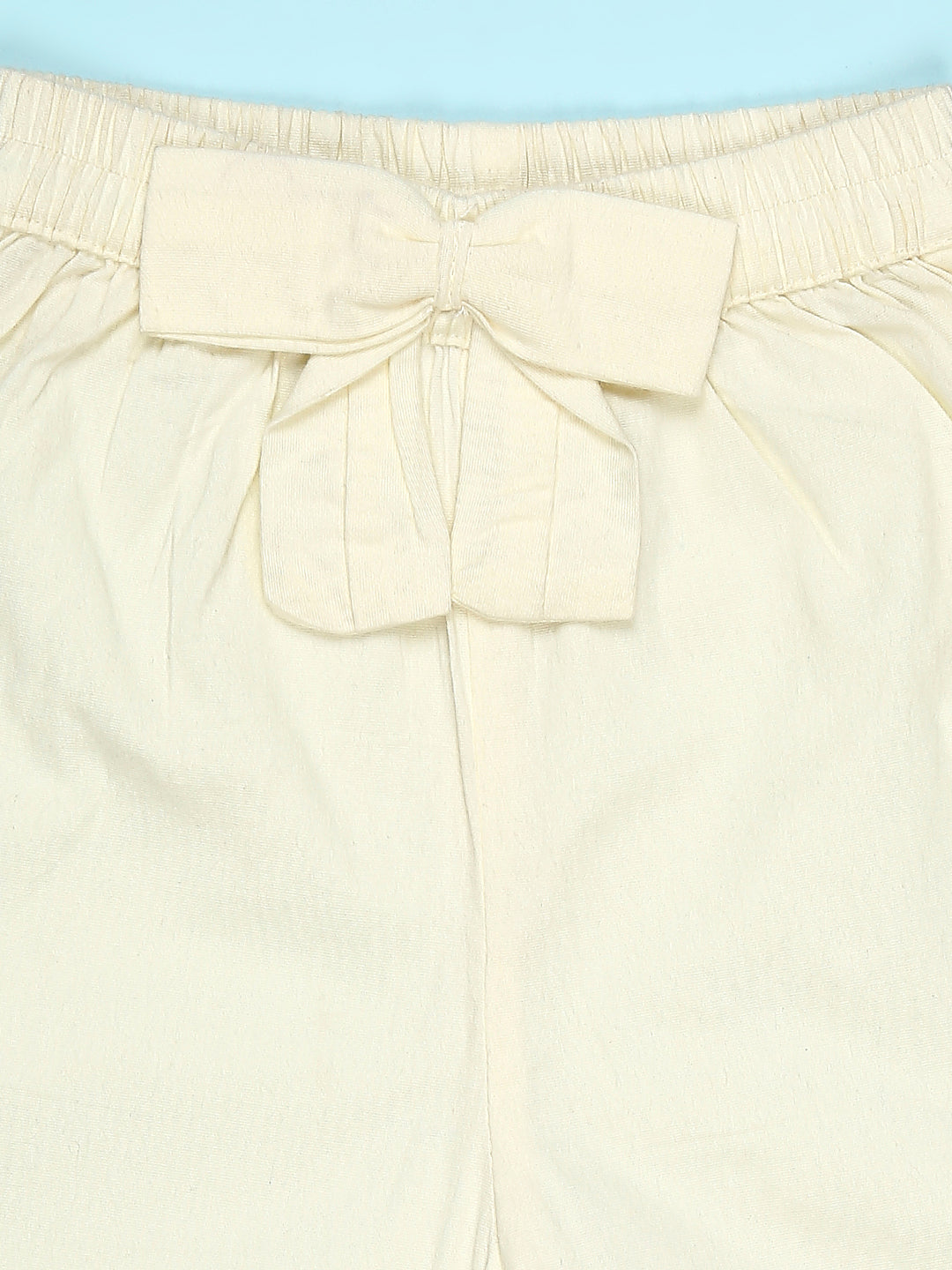 Cutiekins Girls Solid Embellished Big Bow Short -Off White